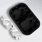 3D Rabbit Shapes Ice Cube Mold Silicone Large Ice Cube Molds 2.5 inch Animal Ice Cube Tray for Cocktails, Bourbon,Brandy, Whiskey Gifts for Men (Black)