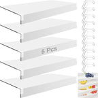 5 Pcs Wire Shelf Cover, 38X16X3 Inch Carbon Fiber Material Shelf Covers for Pantry Shelves(Not Wood), Waterproof Removable Closet Shelving Liner for Home Kitchen,Office Organization - White