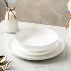 Stone Lain Gabrielle Formal Bone China Dinnerware Set for 8, White