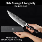 Chef Knife,8inch Damascus knife,67-Layer High Carbon Stainless Steel Kitchen Knife,Professiona Sharp Cutting Knives with Ergonomic G10 Black Handle,Gift Box for Home and Kitchen Birthday Gift