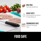 GORILLA GRIP BPA-Free Reversible Kitchen Cutting Board Set of 3, US Designed, Nonporous, Juice Grooves Catch Liquid, Slip Resistant Border, Dishwasher Safe Durable Large Food Chopping Boards Turquoise