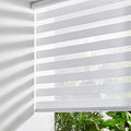 Persilux Cordless Zebra Blinds for Windows, Roller Shades for Windows (51" W x 72" H, White) Dual Layer Fabric for Day and Night,Room Darkening Shades for Home, Office, Bedroom and Living Room
