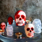 RESINWORLD Set of Large + Medium + Small 3D Skull Resin Molds, Flexible Clear Silicone Skull Head Molds, Silicone Molds for Resin, Soap, Clay, Candle Wax Casting, Halloween Home Decoration
