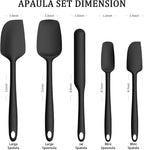 Coukre Silicone Spatula Set of 5,High Temperature Resistant, Food Grade Silicone, Dishwasher Safe, for Baking, Cooking (Pure Colorful B)