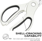 Kitchen Scissors with Magnetic Holder Heavy Duty Magnetic Scissors for Fridge, Kitchen Shears Magnet Sheath Set for Food Meat Pizza Herb Vegetables, White