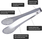 MSY BIGSUNNY 7inch Food Serving Tongs Stainless Steel Buffet Tongs (silver, 2pack)