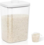 TBMax Rice Container -12 Lbs / 6 Qt Flour Storage Container with Airtight Pop Up Lid & Measuring Scoop for Flour, Cereal, Pet Dog Cat Food Storage, Kitchen Pantry Organization