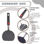 Silicone Spatula, Heat Resistant Food Grade Silicone Spatulas for Nonstick Cookware, Dishwasher Safe Kitchen Utensils BPA Free Rubber Spatula for Egg, Pancake, Fish, Burger