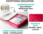 Bento Box with Lunch Bag and Ice Pack Set | Snack Containers Boxes for Kids Girls Adults | 6 Compartments Divided Portion Container Boxes Insulated Bags for School Daycare Lunches, BPA Free, Pink