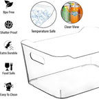 Small Clear Plastic Storage Bins, Perfect for Organization or Pantry and, Fridge Organizer, Cabinet Organizers