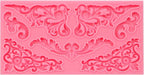 Vintage Curlicues Silicone Molds, Baroque Style Corner Relief Chocolate Molds, Filigree Scroll Flower Sculpted Cake Border Fondant Baking Molds for Cake Decoration Candy Clay Resin