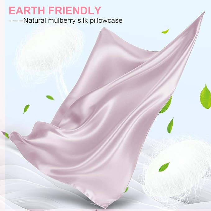 Mulberry Silk Pillow Cases Standard Size with Hidden Zipper, Ultra Smooth and Soft Breathable Cooling Silk Satin Pillowcase for Hair and Skin, Gifts for Women Men (Lavender, 20x26 Inches, 1 Pack)