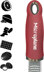 Premium Classic Series Zester - Pomegranate Red | Lemon Zester tool, Hard Cheese & Vegetable Grater | For Citrus, Parmesan Cheese, Garlic, Ginger, Nutmeg | Fine Stainless Steel Blade, Made in USA