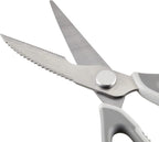 Rachael Ray Professional Multi Shear Kitchen Scissors with Herb Stripper and Sheath, 2 Piece, Gray