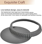 Tart Pan 10 Inch Tart Pan Carbon Steel Round Non-Stick Pan Quiche Pan with Removable Chassis for Mousse Cakes, Kitchen Reusable Baking Tool with A Depth of 1.18 Inches