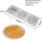 TUKE Tuile Molds Circular Grid Candy Mold Chocolate Candy 3D Hollow Leaf Silicone Mold, Sugar Craft Cake Decoration, Cupcake Top, Polymer Clay (Circular Grid_9.6x3.4x0.12 inch)