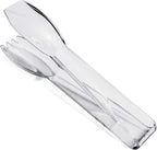 New Star Foodservice 35582 High Heat Plastic, Straight Edge Utility Tong, 6", Clear, Set of 12