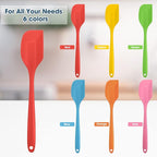 Irenare 30 Pcs Silicone Spatulas 11 Inch Large Rubber Spatulas Heat Resistant Non Stick Flexible Scrapers Baking Mixing Tool Cookware Dishwasher Safe, 6 Colors