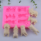 3D Fondant Chocolate Candy Cake Decoration Baking Pastry Tools Silicone Soap Mold Resin Polymer Clay Mold (Dog)