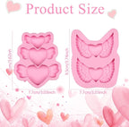 Valentine's Day Heart Fondant Molds, Heart Wings Cake Decorating Silicone Molds for Cupcake Toppers, Cookies, Candy Chocolate Molds, Marzipan, Sugar Craft, Flower Paste, Dough, Gum, Clay, resin