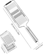Grater Multifunctional 4 in 1 Handheld Cheese Grater, Professional Stainless Steel Cheese Graters for Kitchen, Durable, Dishwasher Safe, Easy To Use and Clean Essential Kitchen Gadgets