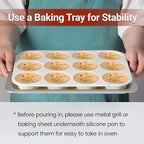 CAKETIME Silicone Muffin Pans for Baking, Regular 12 Cups and Mini 24 Cups Muffin Pan for Baking Egg Bites, Muffins, Cupcakes, Frittata Set of 2 Confetti