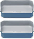 Caraway Nonstick 9” x 6.5” Small Rectangle Baking Pan Duo – Non-Toxic, PTFE & PFOA Free – Aluminized Steel Core – Deep Ceramic Baking Pan for Casseroles, Lasagna & More - Slate