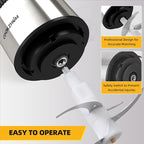 Food Processor,Electric Food Chopper with 500W Stainless Steel Motor & 2 Sharp Blade Sets, 8-Cup Stainless Steel Bowl for Meat, Vegetables, Fruits and Nuts
