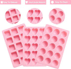 3PCS Hard Candy Molds Silicone, Gummy Chocolate Silicone Mold, Candle Soap Wax Melts Mold, 15 Cavity Heart Silicones Molds for Gummy, Hard Candy, Ice, Wax (Including Square, Round, Heart)