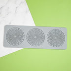 TUKE Tuile Molds Circular Grid Candy Mold Chocolate Candy 3D Hollow Leaf Silicone Mold, Sugar Craft Cake Decoration, Cupcake Top, Polymer Clay (Circular Grid_9.6x3.4x0.12 inch)
