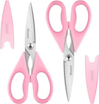 Gifts for Women, Mom, Wife, Her - Couple, Happy Birthday, Wedding Gifts, Christmas Day, Housewarming Gifts, iBayam Kitchen Scissors Heavy Duty Meat Poultry Shears Dishwasher Safe, Pink Stuff