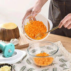 Manual Vegetable Cutter Chopper, Food Processor 1.5L Bowl Effortless Meat Mincer Fruits and Herbs Chopper Garlic Onion Hand Press Manual Food Chopper (Mint Green)