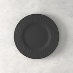 Villeroy & Boch Manufacture Rock 4-Piece Place Setting, Dinner Plate, Salad Plate, Rice Bowl, Pasta Bowl, Premium Porcelain, Made in Germany, Matte Black