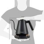 Elite Gourmet EKT3001 1L Digital Water Kettle, 304 Stainless Steel Interior, Programmed Temperatures, Keep Warm Function, Cordless, 360° Base, Auto Off & Audible Indicator, Matte Black