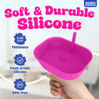 5 pcs Drip Free Popsicle Holders for Kids, Reusable Silicone Ice Cream Holder With Straw, Mess Free Popsicle Drip Catcher for Toddlers, Dishwasher Safe BPA Free, Fit Standard Stick Ice Pop (5 Colors)