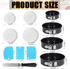214PCS Round Cake Pan Sets for Baking Cake Decorating Supplies: 4 Non-Stick Springform Pans Set (4, 7,9,10 inches), Icing Tips, Cake Leveler – Leak-Proof Cheesecake Pan