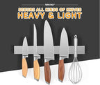 Ninonly 12 Inch Magnetic Knife Holder for Refrigerator, Stainless Steel Double Sided Magnet Knife Strip for Wall, No Drilling Magnetic Knife Rack with Powerful Magnetic Pull Force Fridge Applicable