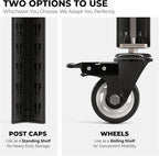 HOMEDANT House 5-Tier Metal Rolling Cart Shelf Rack Casters Heavy Duty Laminated Wheel Shelving Unit Adjustable Utility Storage Shelves Organizer Shelf Kitchen Garage 36.2" W x 16.5" D x 69.5" H 4Pack