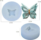 3D Double Winged Butterfly Candle Mold, Bilayer Butterfly Silicone Mold, Animal Resin Mold for Soap Soy Wax Epoxy DIY Handcraft Home Ornaments Car Air Freshener Decoration