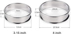 HLMOptimo English Muffin Rings, Stainless Steel Crumpet Rings, 6 Pcs Nonstick Metal Round Ring Molds with Silicone Oil Brush (4 inch)