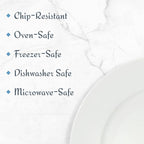 Mikasa Delray 40-Piece White Dinnerware Set, Service for 8, Durable Porcelain Plates, Bowls, and Mugs, Dishwasher and Microwave Safe