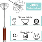 Semi-automatic Whisk, Stainless Steel Egg Beater, Hand Push Rotary Whisks Mixer Stirrer for Making Cream, Whisking, Beating and Stirring (3 Color)