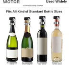 WOTOR Champagne&Wine Bottle Stoppers Stainless Steel with Food Grade Silicone, Leak Proof Keep Fresh Reusable Saver, Cork Suitable for Wine, Champagne, Cava, Prosecco and Sparkling (4 Pack Silver）