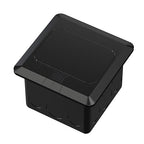 KYHSHJ 4.8A USB Chargers Pop Up Floor Waterproof Electrical Outlet Receptacle Stainless Steel Box,Black