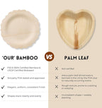 Bambu Pack of 25-7 Inch Disposable Bamboo Plates Fancy, Biodegradable Eco Friendly Products, Bamboo Disposable Plates for Party, Weddings, and Events, Great For Any Occasion, Compostable Plates