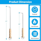 AJinTeby Food Flipper Hooks, Stainless Steel BBQ Turner Hooks Flips Meat Steak or Fish - 18-inch and 14-inch Meathooks Flipper