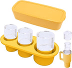 20-40 oz Ice Molds for Stanley Cup - Silicone Ice Cube Tray with Lid and Bin for Chilling Cocktails, Whiskey, Drinks, Coffee - BPA-Free, Easy Fill and Release Ice Maker Tray for Freezer