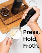 Elementi Milk Frother Wand & Drink Mixer with Stand - Powerful Coffee Frother Handheld Coffee Mixer Wand - Hand Held Milk Foamer to Make Perfect Cappuccinos, Lattes & Drink Mixes at Home (Sunrise)