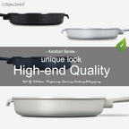 COOKLOVER Nonstick Ceramic Fry Pan, Non-Toxic, PTFE&PFOA Free, Induction Compatible Egg Skillet Frying Pan with Heat Resistant Handle, 9.5 Inch – Solid Black