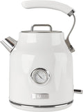 Haden Dorset 1.7 Liter Stainless Steel Electric Kettle, Hot Water Kettle with 360-Degree Base and Auto Shutoff, Ivory & Chrome